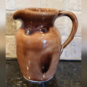 Cute Two Tone Brown Creamer Pitcher-John Barrow Pottery 1985